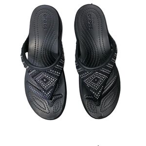 Crocs Monterey Shimmer Wedge Flip Size 10